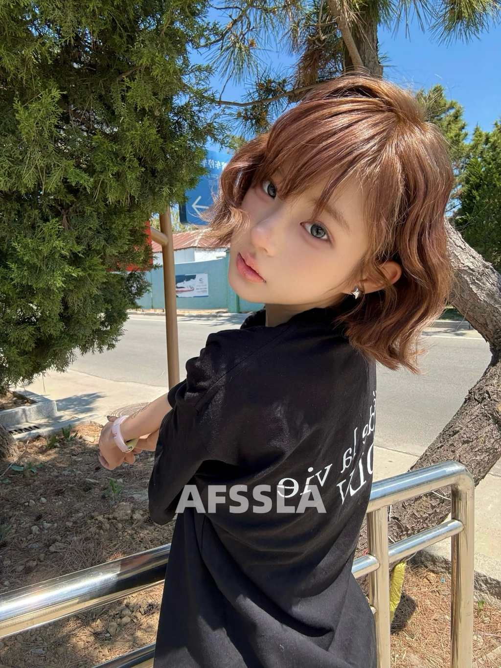 Adlv Baby Face Short Sleeve T-shirt Black