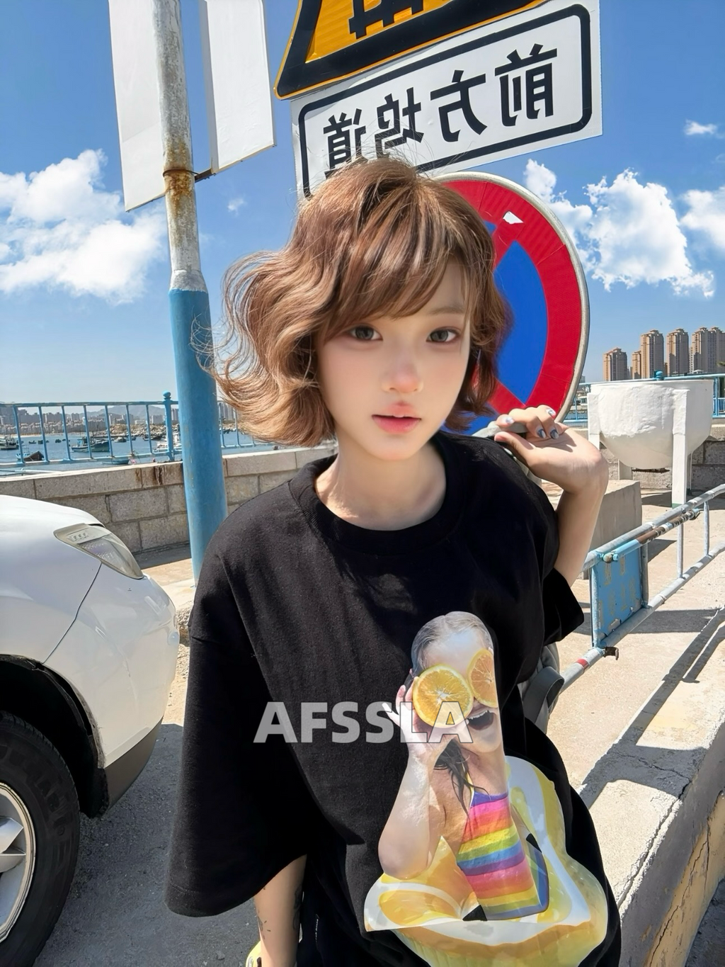 Adlv Baby Face Short Sleeve T-shirt Black