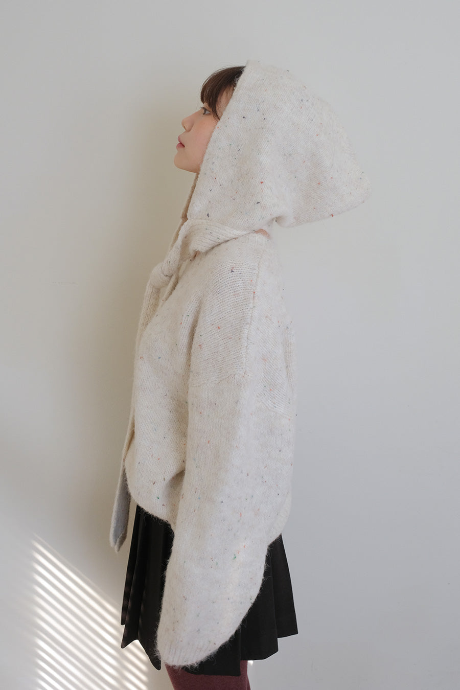 Nep V-neck Knit Balaclava Set (2 colors)