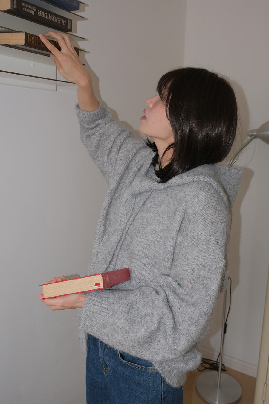 Nep V-neck Knit Balaclava Set (2 colors)