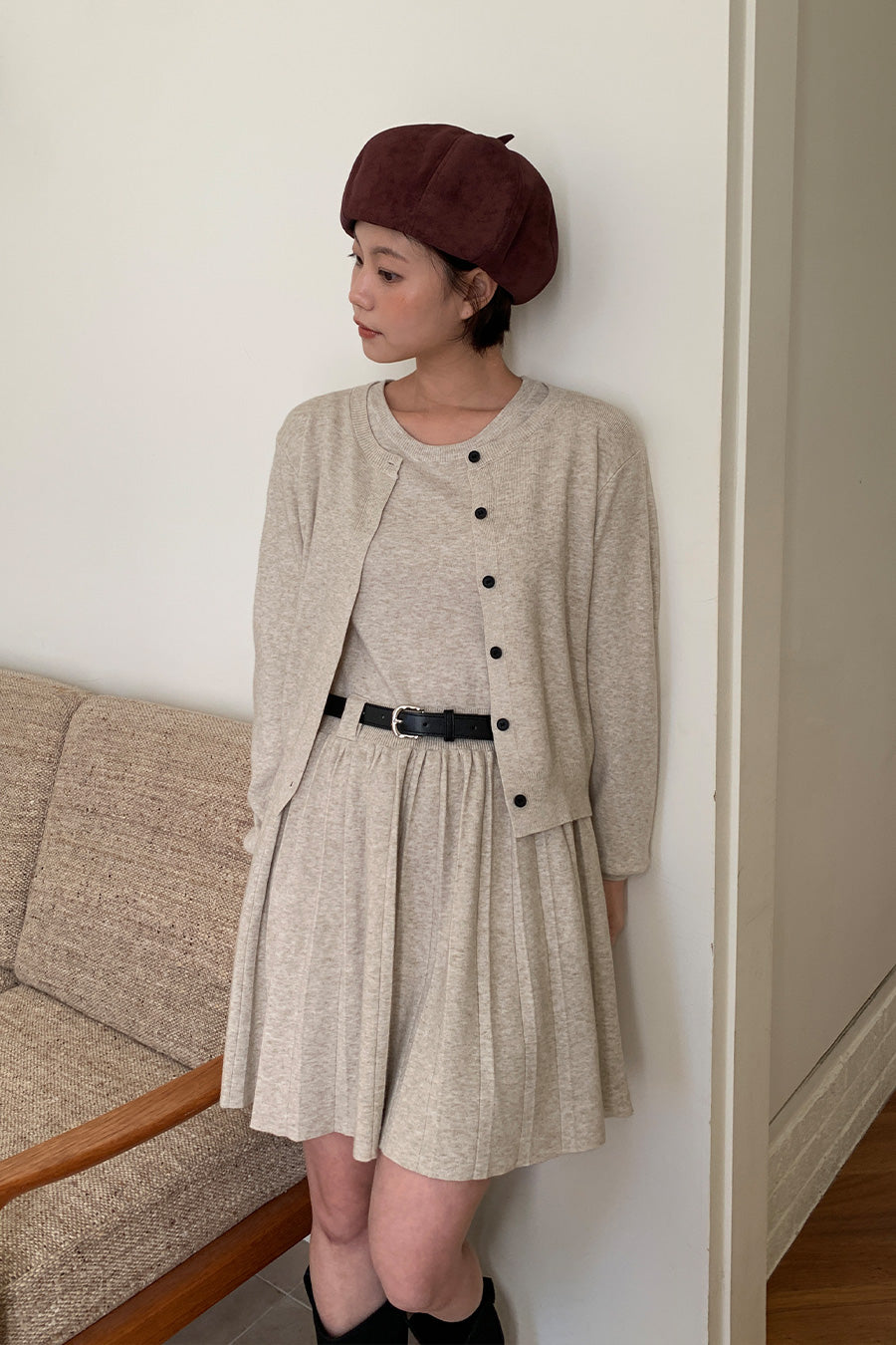 Nashi One Piece & Cardigan SET (2 colors)