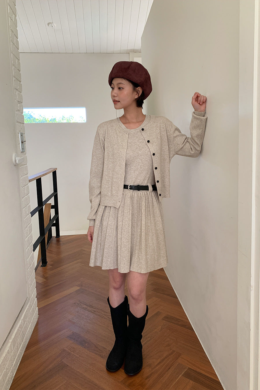 Nashi One Piece & Cardigan SET (2 colors)