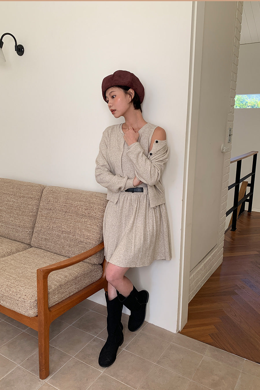 Nashi One Piece & Cardigan SET (2 colors)