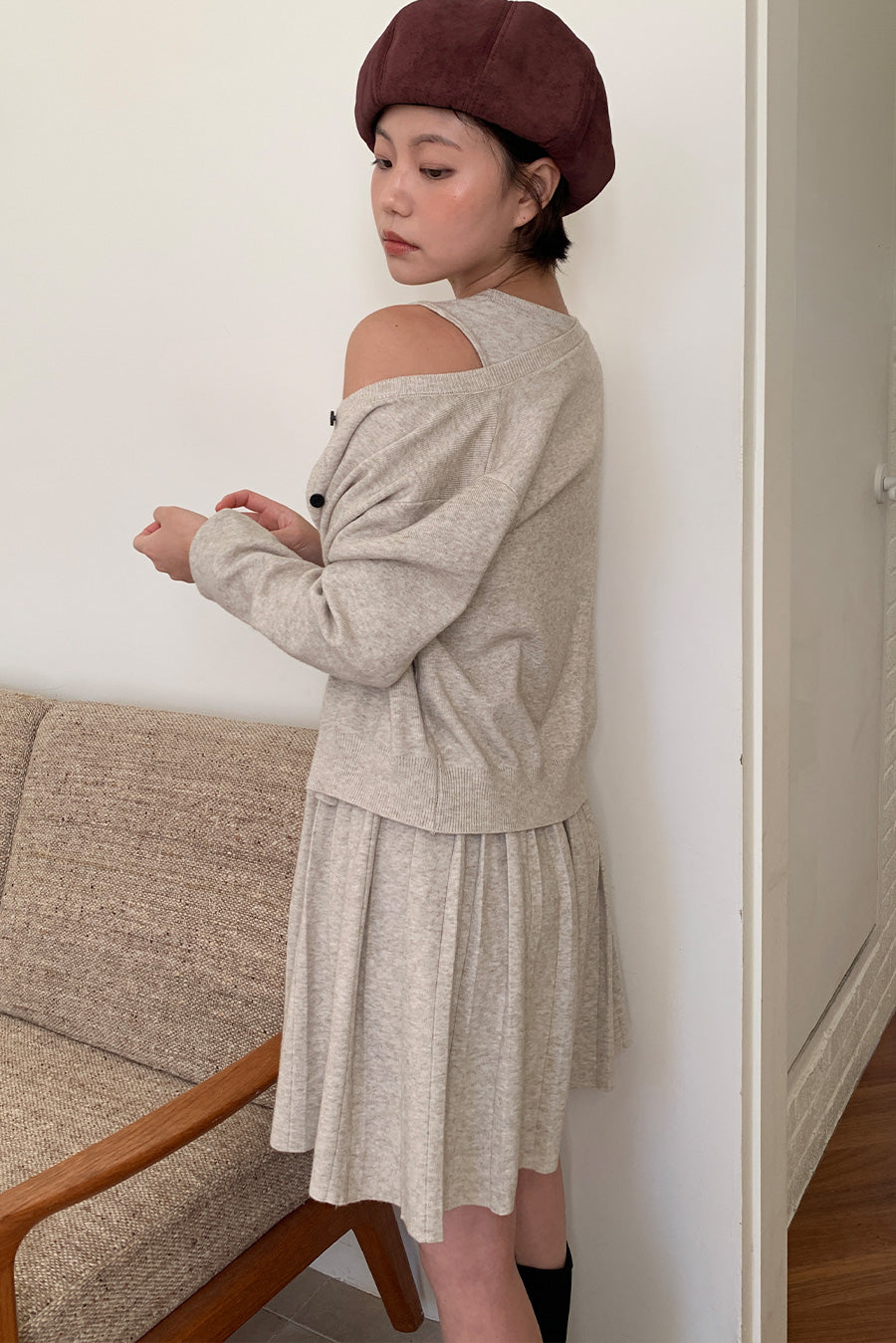 Nashi One Piece & Cardigan SET (2 colors)