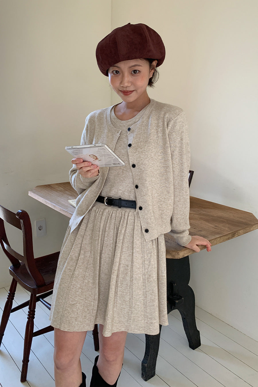 Nashi One Piece & Cardigan SET (2 colors)