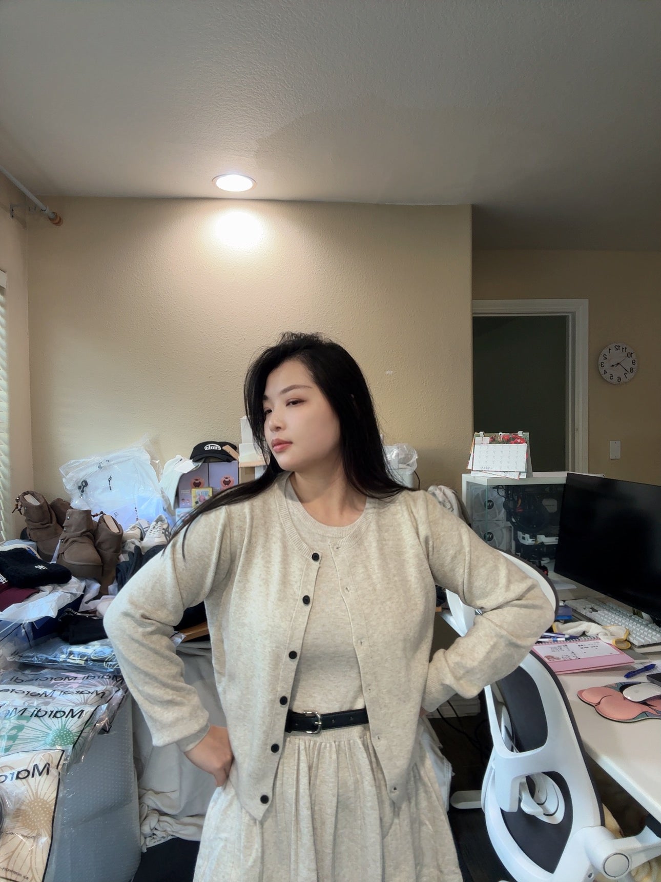 Nashi One Piece & Cardigan SET (2 colors)