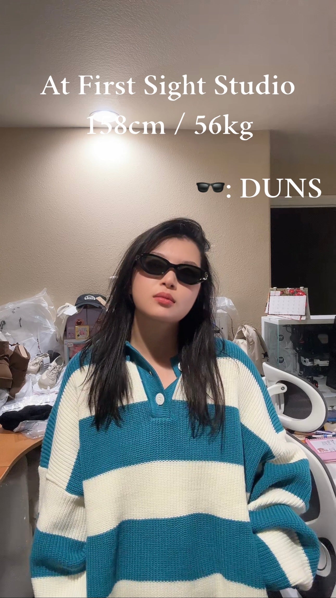 Made in Korea, Sweater, Blue and White