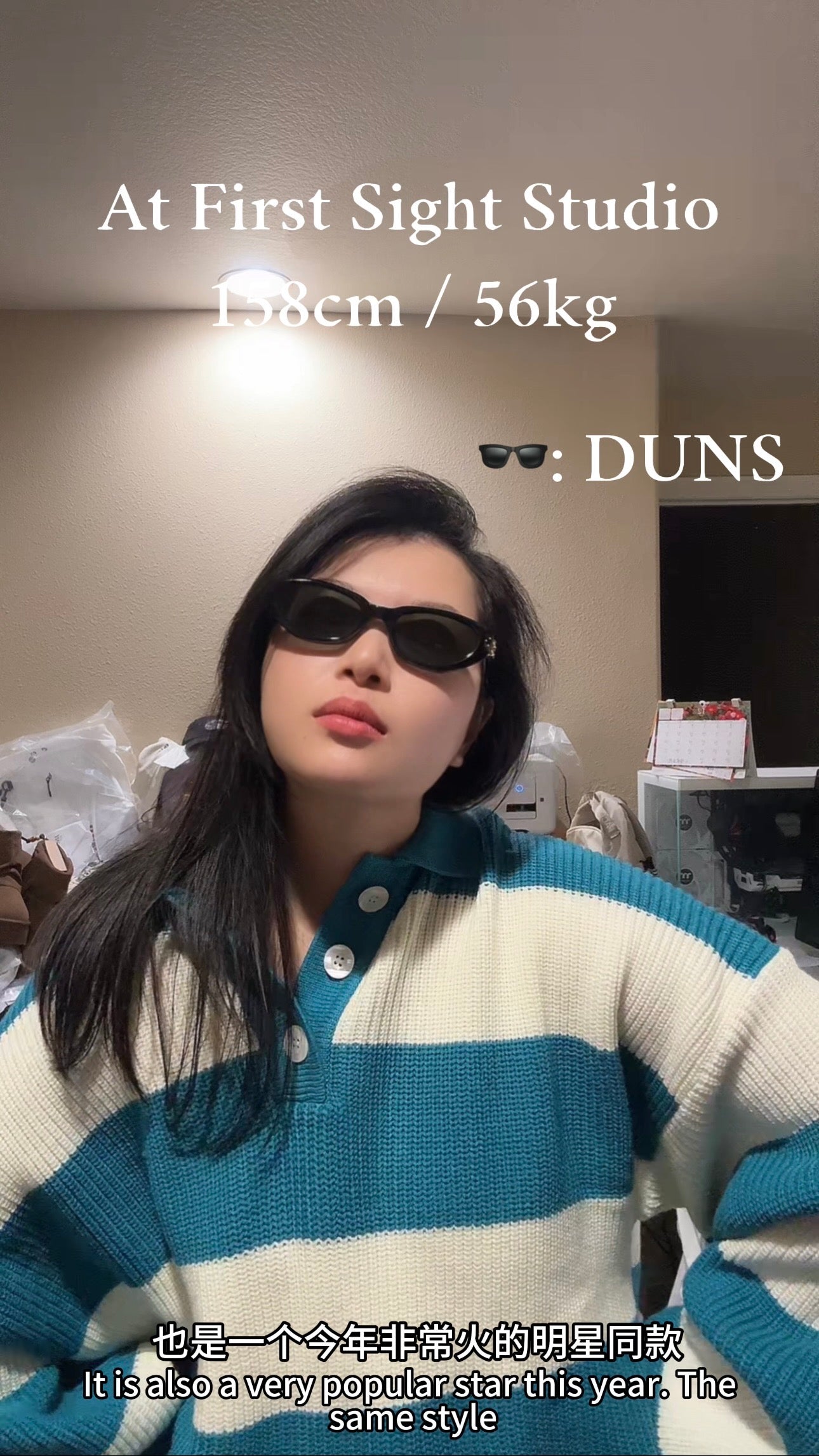 Made in Korea, Sweater, Blue and White