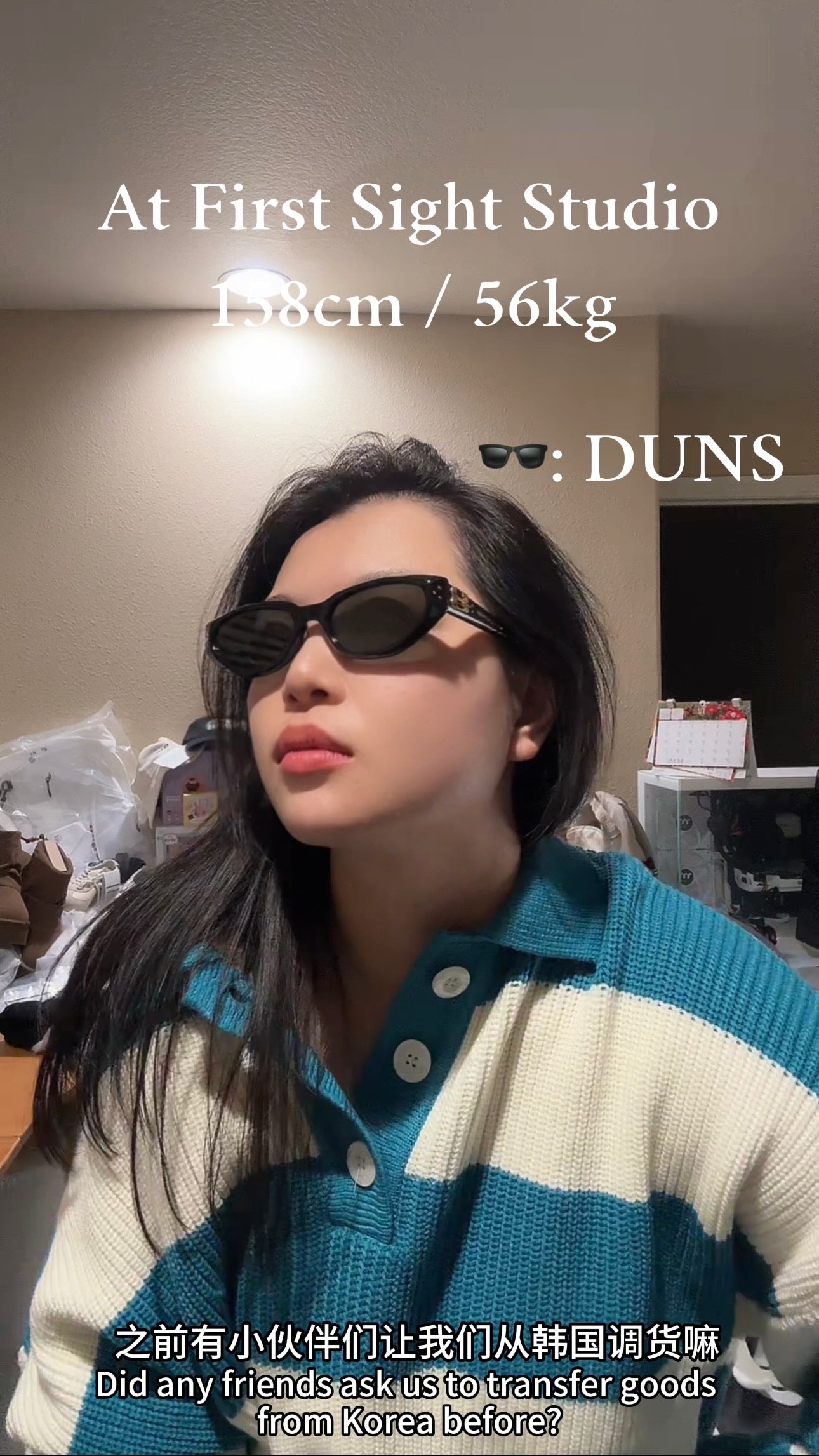 Made in Korea, Sweater, Blue and White