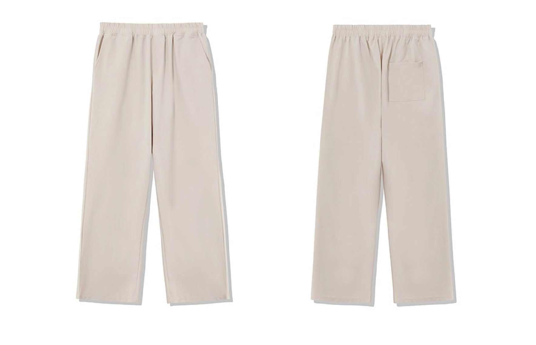 Unisex Semi-Wide Banding Slacks, Cream