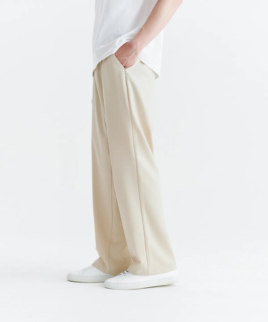 Unisex Semi-Wide Banding Slacks, Cream