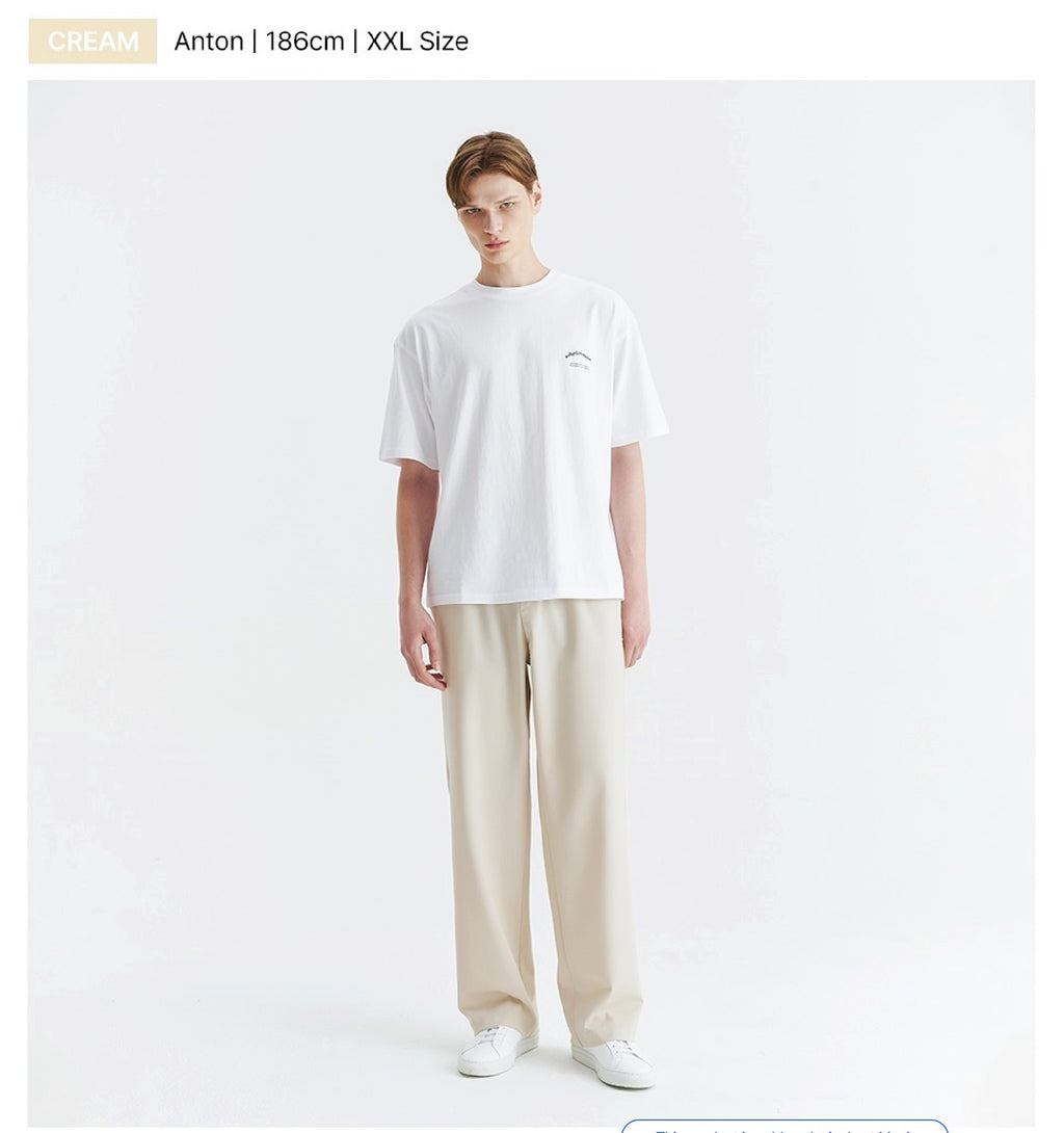 Unisex Semi-Wide Banding Slacks, Cream