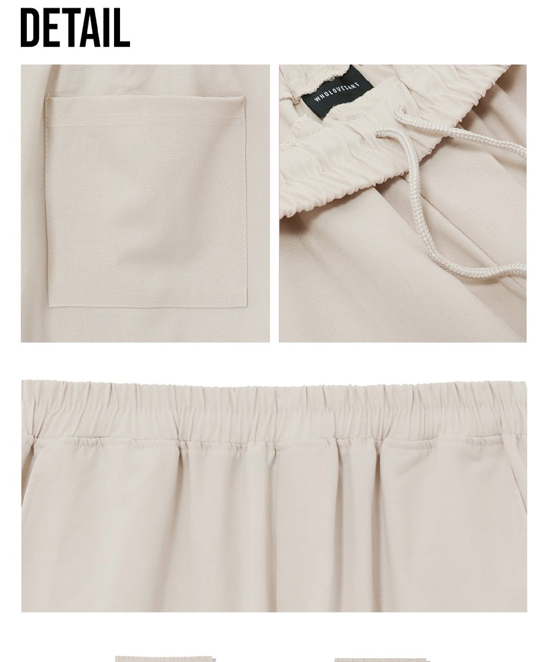 Unisex Semi-Wide Banding Slacks, Cream